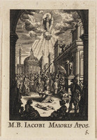 TvB G 4841
<br/>
Martyrium Jacobus de Meerdere ("Kleine Apostelserie")
<br/>
<em>Callot, Jacques (1592 - 1635) - kopie naar</em>